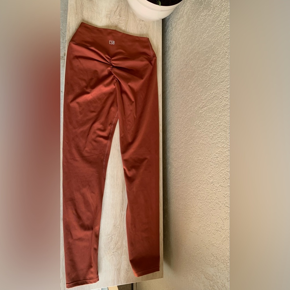 Crop Shop Boutique Rust Red High-Waist Twist Leggings